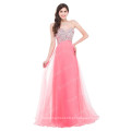 Grace Karin Strapless Pavimento Comprimento Longo Puffy Beaded Pink Prom Dress Prom Dress CL3107-3